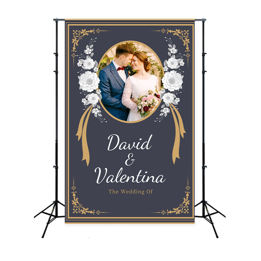 Wedding Backdrops For Photos Elegant Floral Frame Backdrop UK LXX2-164