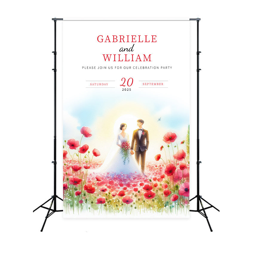 Wedding Backdrop Ideas Romantic Poppy Flower Dream Backdrop UK LXX2-167