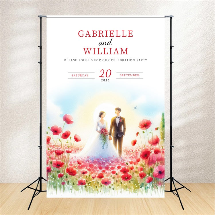 Wedding Backdrop Ideas Romantic Poppy Flower Dream Backdrop UK LXX2-167