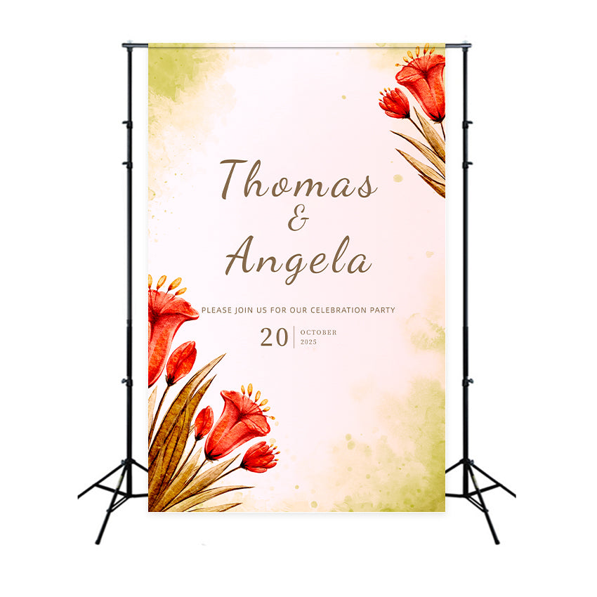 Custom Backdrop For Wedding Vibrant Watercolor Floral Backdrop UK LXX2-168