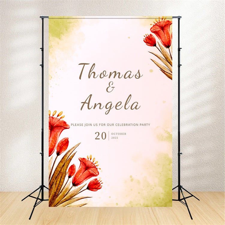 Custom Backdrop For Wedding Vibrant Watercolor Floral Backdrop UK LXX2-168