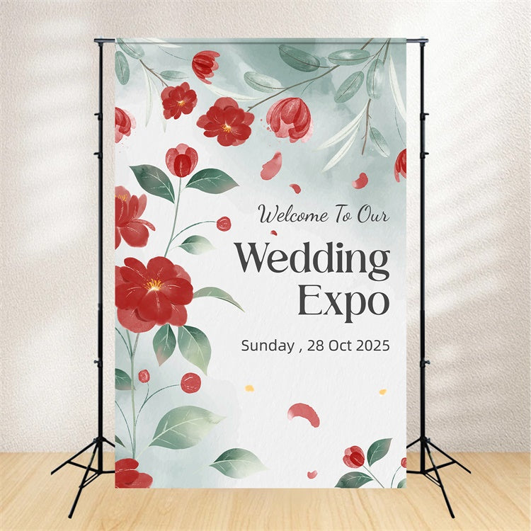 Custom Backdrop Wedding Romantic Floral Wedding Expo Backdrop UK LXX2-169