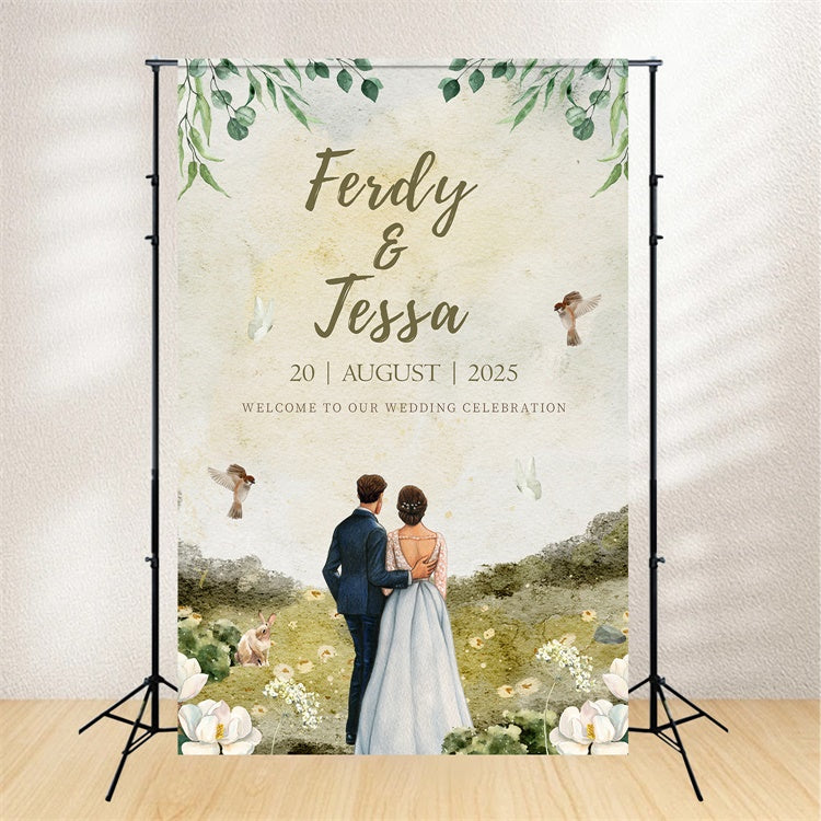 Personalized Wedding Photo Backdrops Dreamy Floral Field Backdrop UK LXX2-171