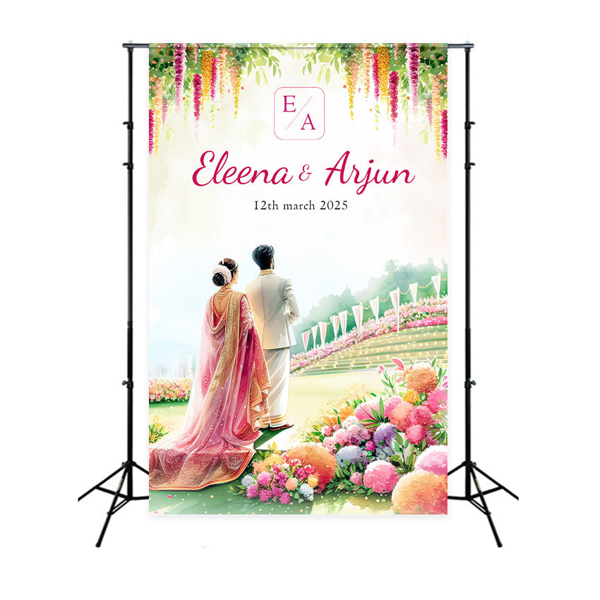 Customized Wedding Backdrop Enchanting Garden Celebration Backdrop UK LXX2-173