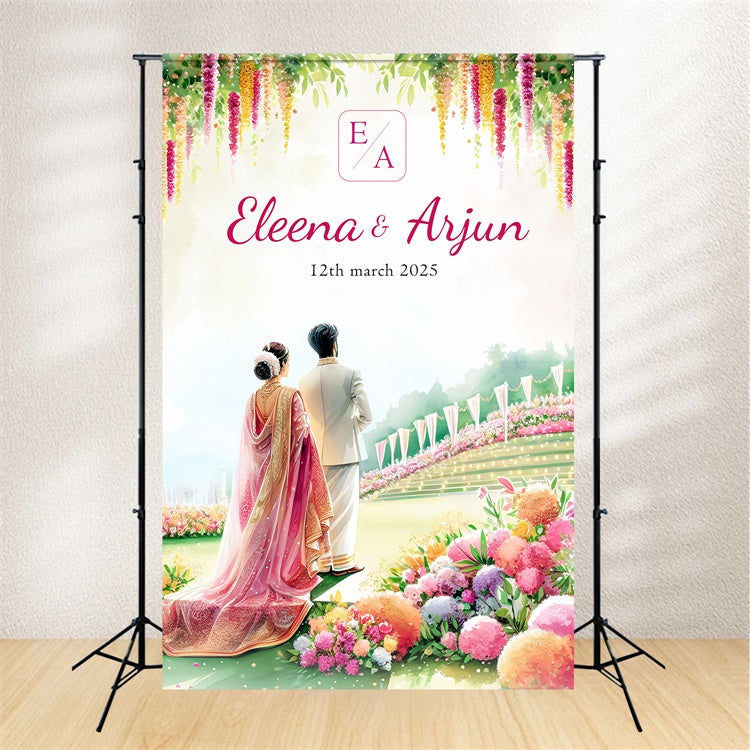 Customized Wedding Backdrop Enchanting Garden Celebration Backdrop UK LXX2-173