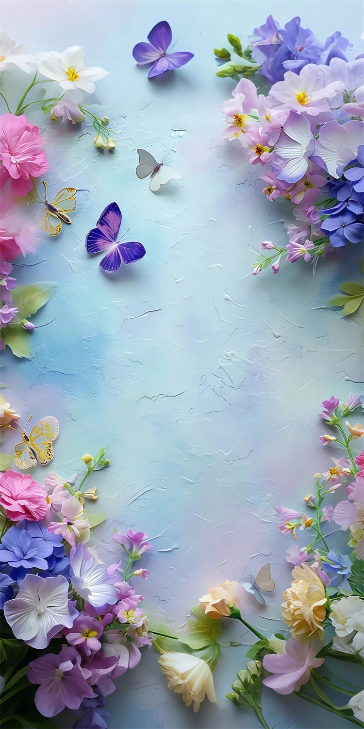 Fine Art Backdrops Butterfly Dance Floral Fantasy Sweep Backdrop UK LXX2-261