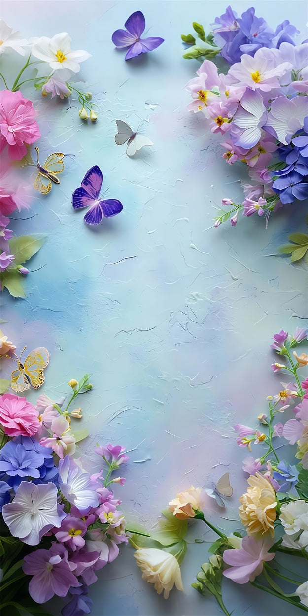 Fine Art Backdrops Butterfly Dance Floral Fantasy Sweep Backdrop UK LXX2-261