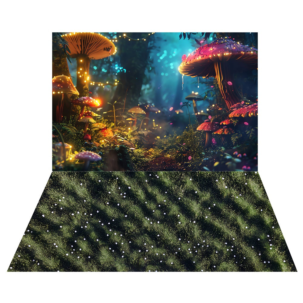 Mystical Spring Forest Backdrop+Grass Floor Backdrop UK LXX2-28