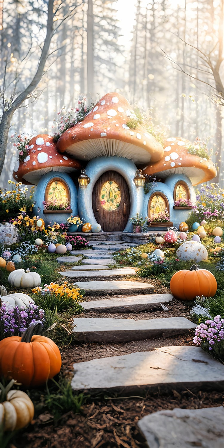 Easter Photo Backdrop Enchanted Forest Mushroom Home Sweep Backdrop UK LXX2-300