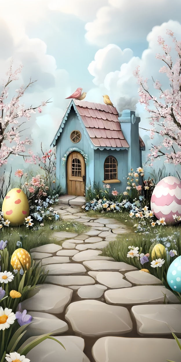 Easter Backdrops Ideas Easter Cottage Cherry Blossom Sweep Backdrop UK LXX2-304