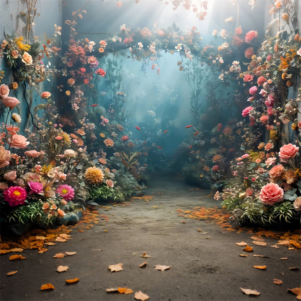 Spring Backdrop Ideas Dreamy Floral Garden Path Backdrop UK LXX2-33