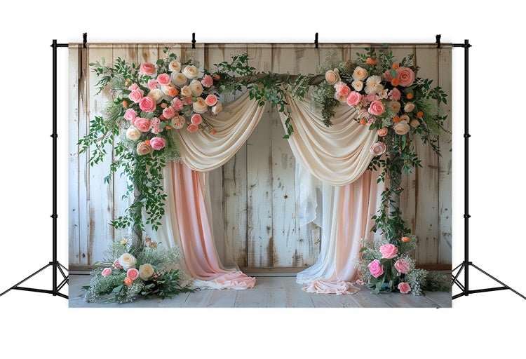 Spring Floral Backdrop Rustic Floral Draped Archway Backdrop UK LXX2-43