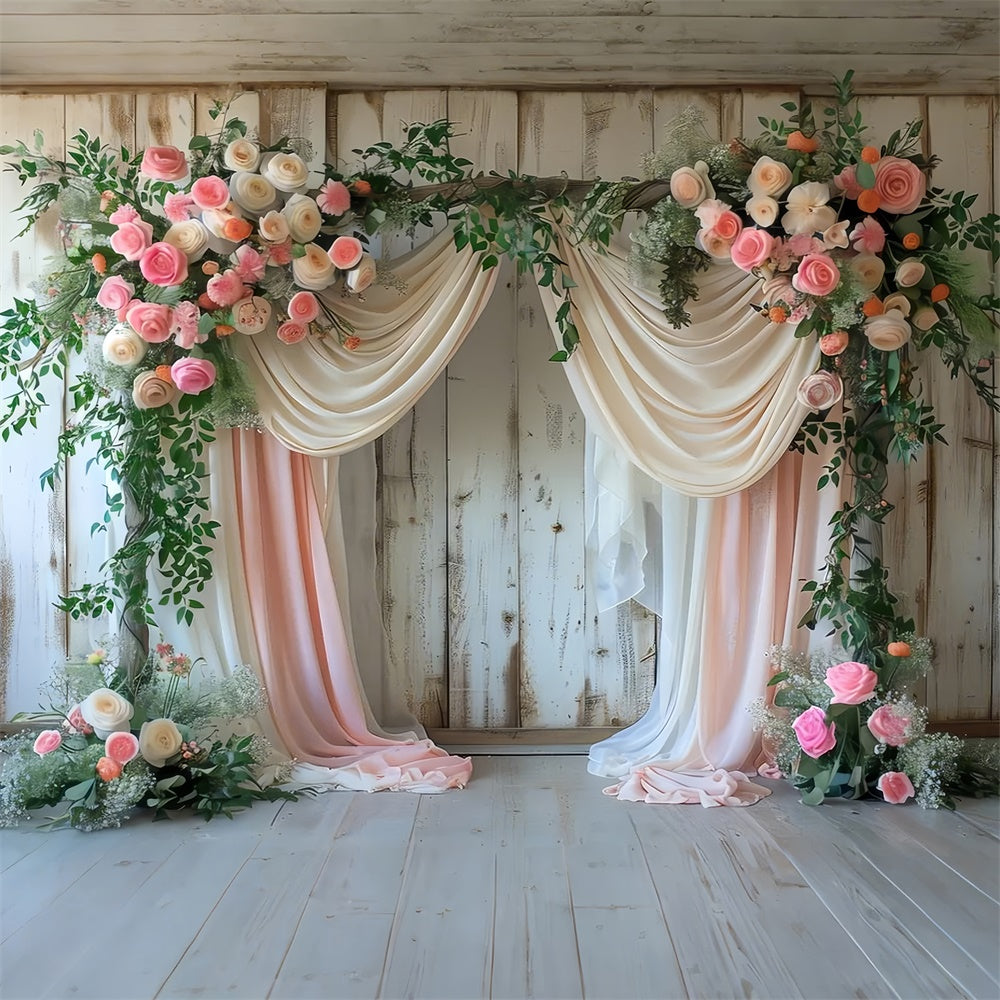 Spring Floral Backdrop Rustic Floral Draped Archway Backdrop UK LXX2-43