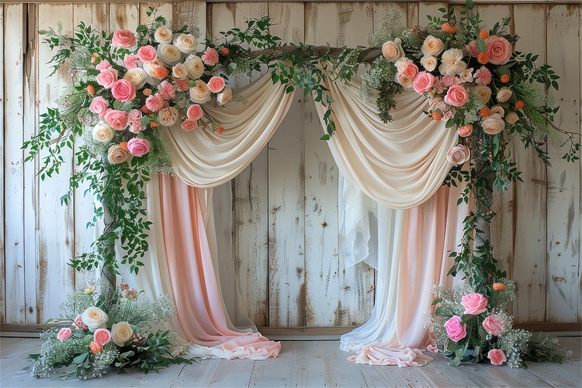 Spring Floral Backdrop Rustic Floral Draped Archway Backdrop UK LXX2-43