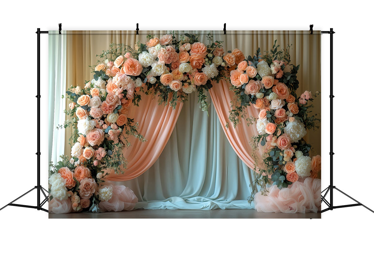 Spring Backdrops Dreamy Floral Arrangement Arch Backdrop UK LXX2-44