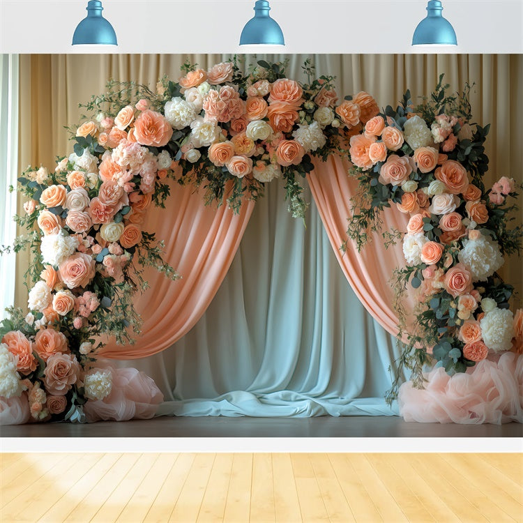 Spring Backdrops Dreamy Floral Arrangement Arch Backdrop UK LXX2-44