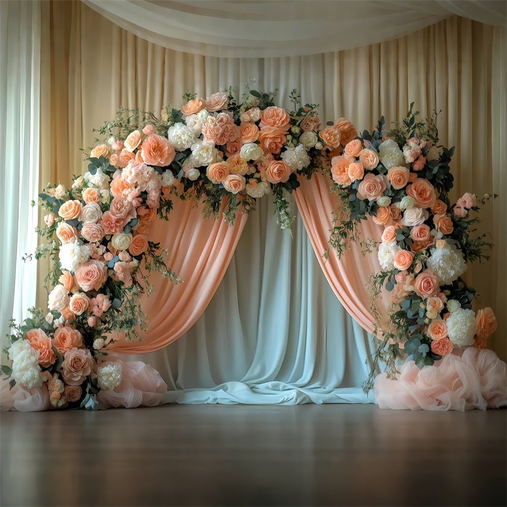 Spring Backdrops Dreamy Floral Arrangement Arch Backdrop UK LXX2-44