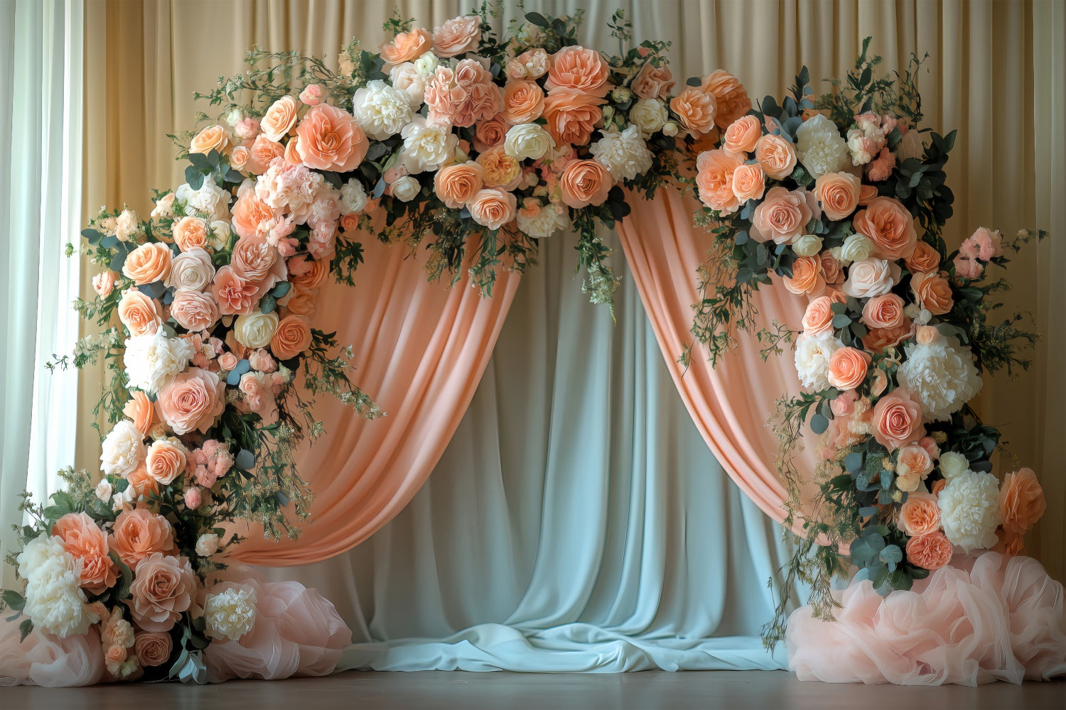 Spring Backdrops Dreamy Floral Arrangement Arch Backdrop UK LXX2-44