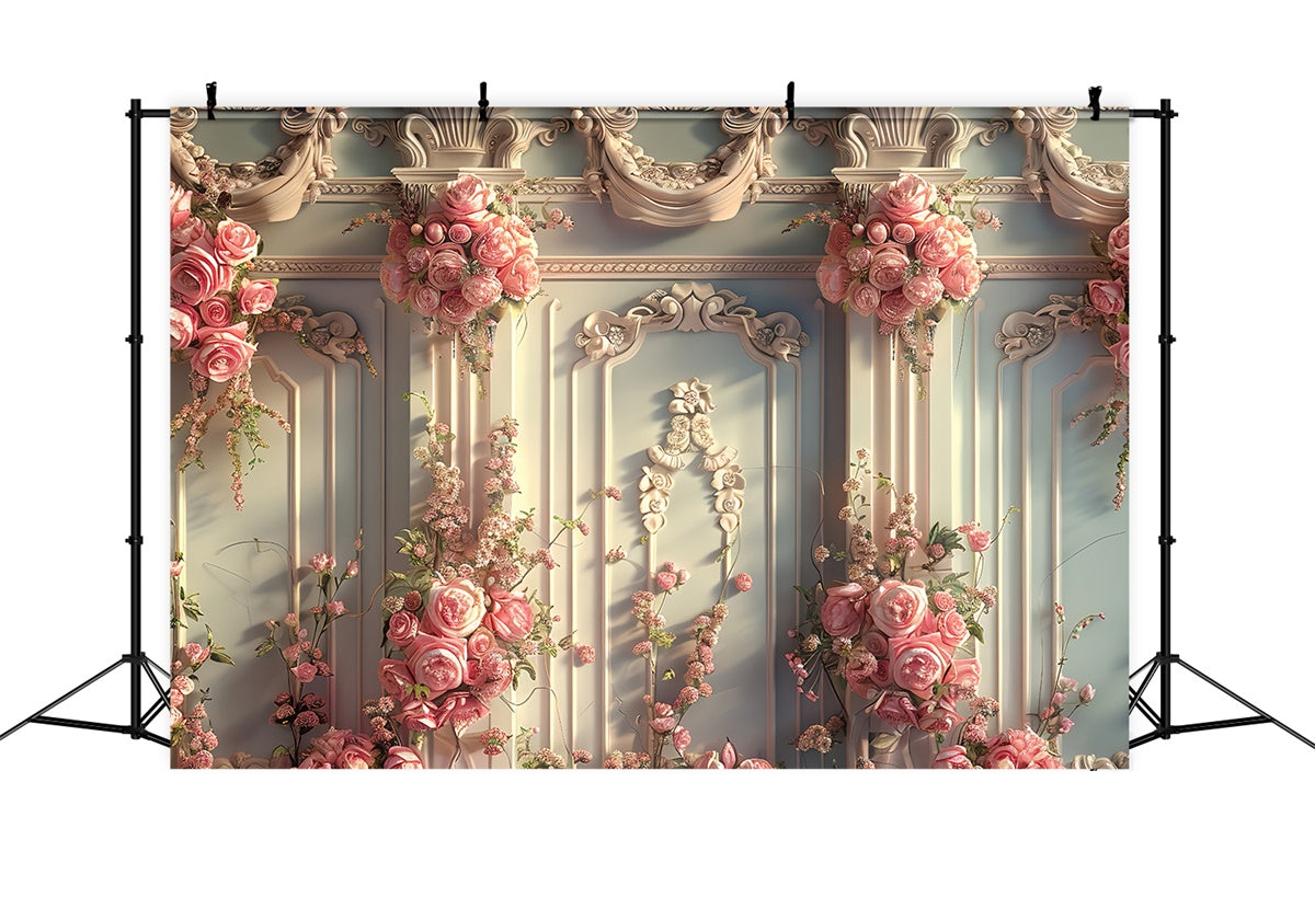 Backdrops For Spring Luxurious Vintage Rose Wall Backdrop UK LXX2-47