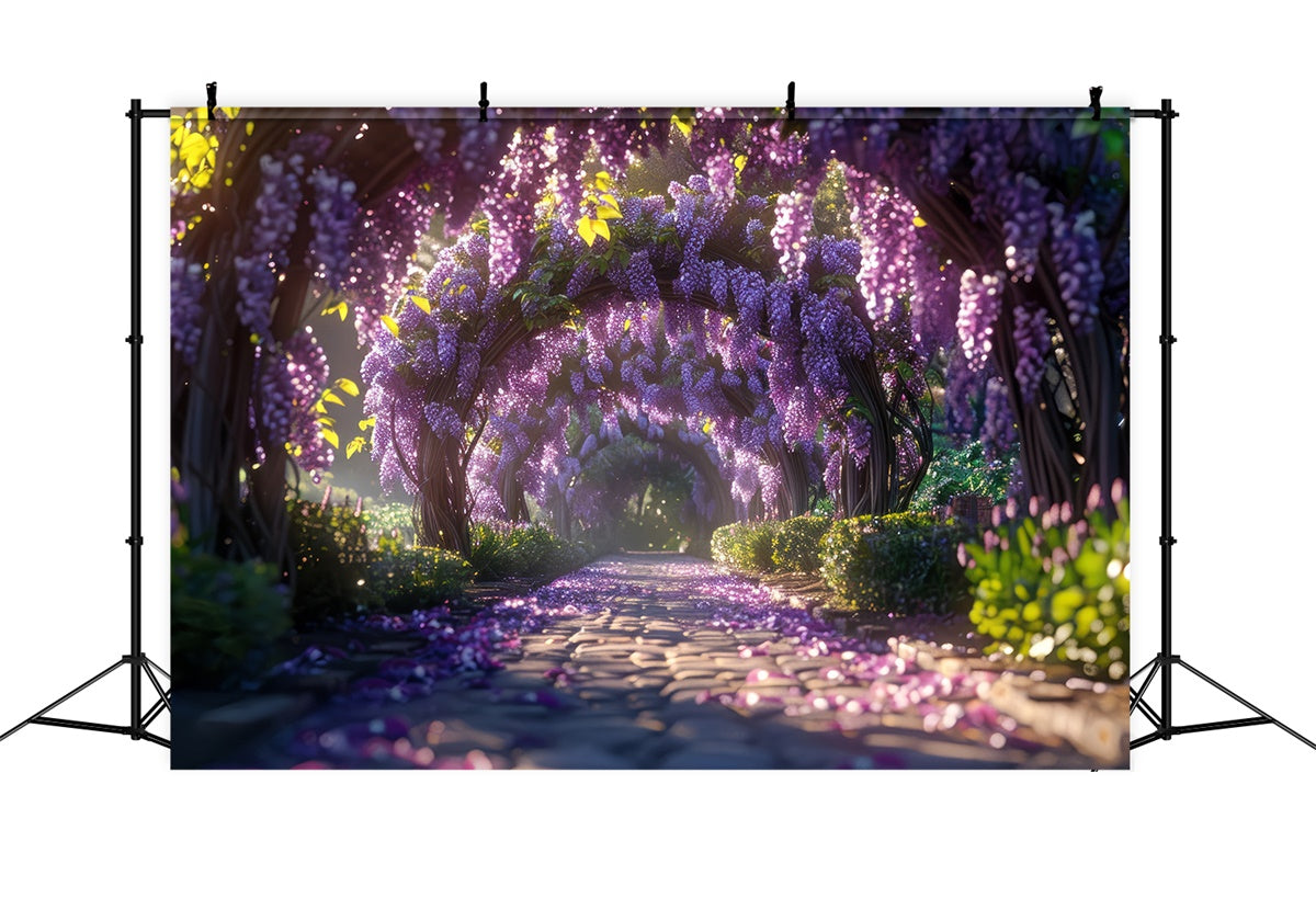 Backdrop Spring Elegant Violet Wisteria Garden Backdrop UK LXX2-48