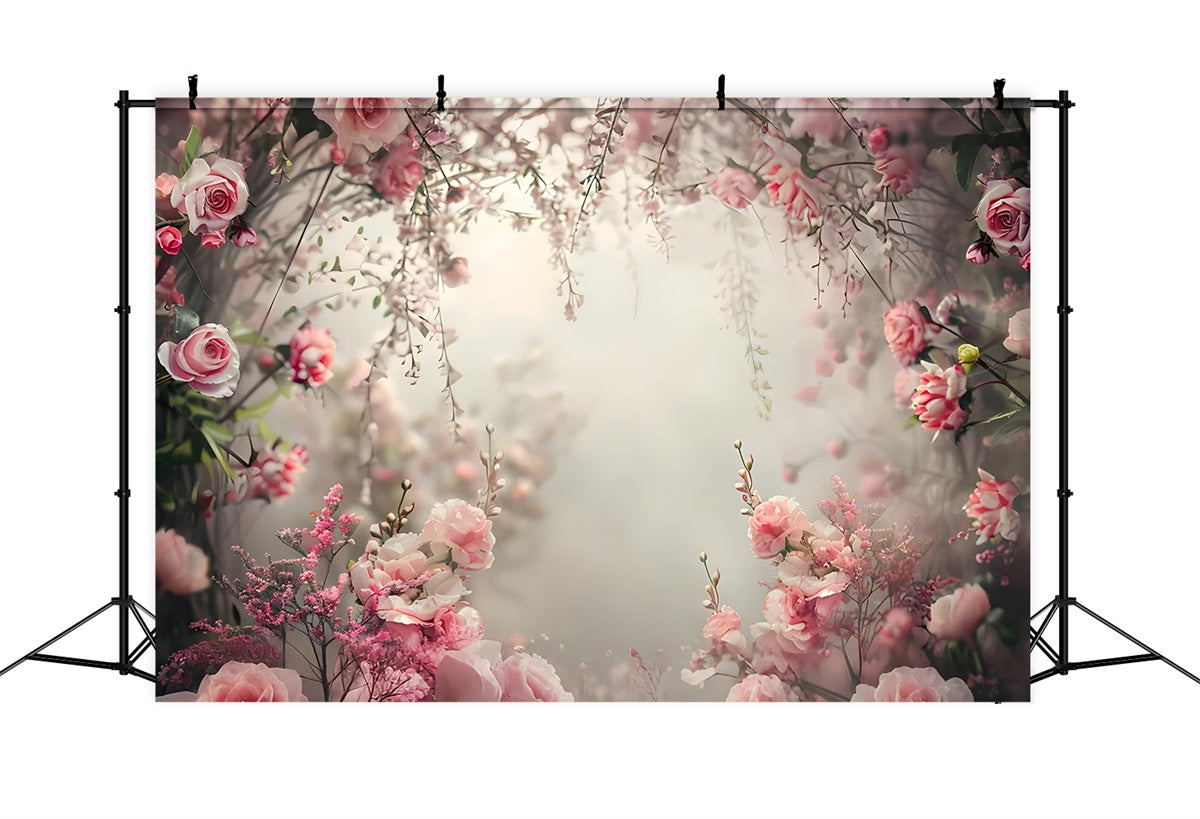 Spring Photography Backdrop Soft Blush Rose Misty Backdrop UK LXX2-50