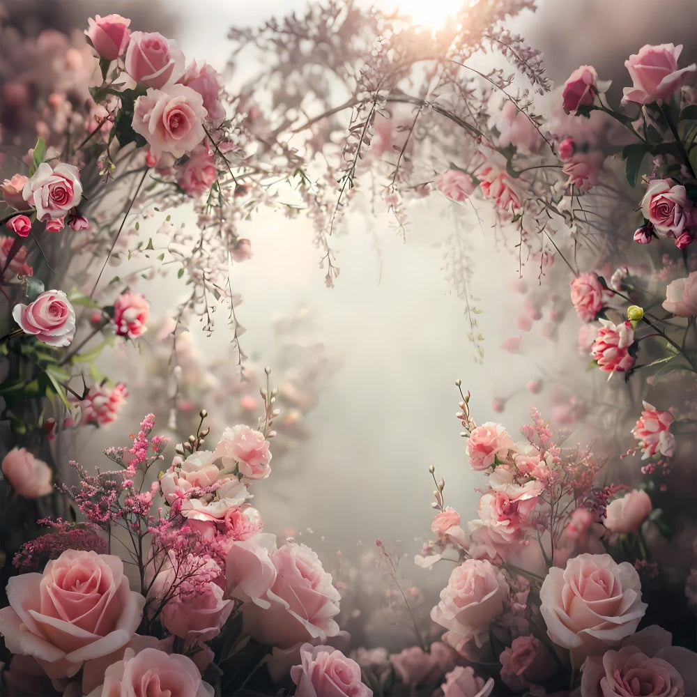 Spring Photography Backdrop Soft Blush Rose Misty Backdrop UK LXX2-50