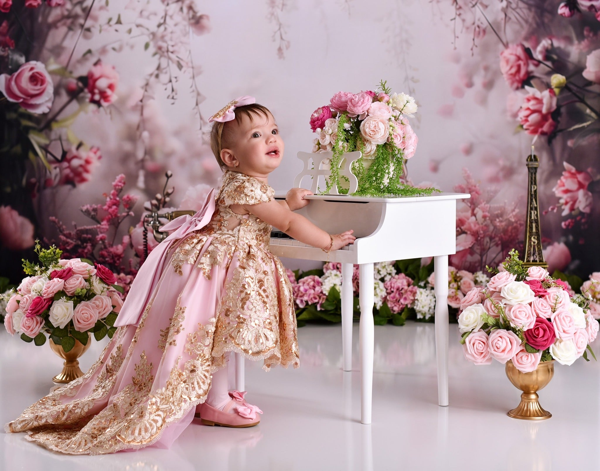 Spring Photography Backdrop Soft Blush Rose Misty Backdrop UK LXX2-50