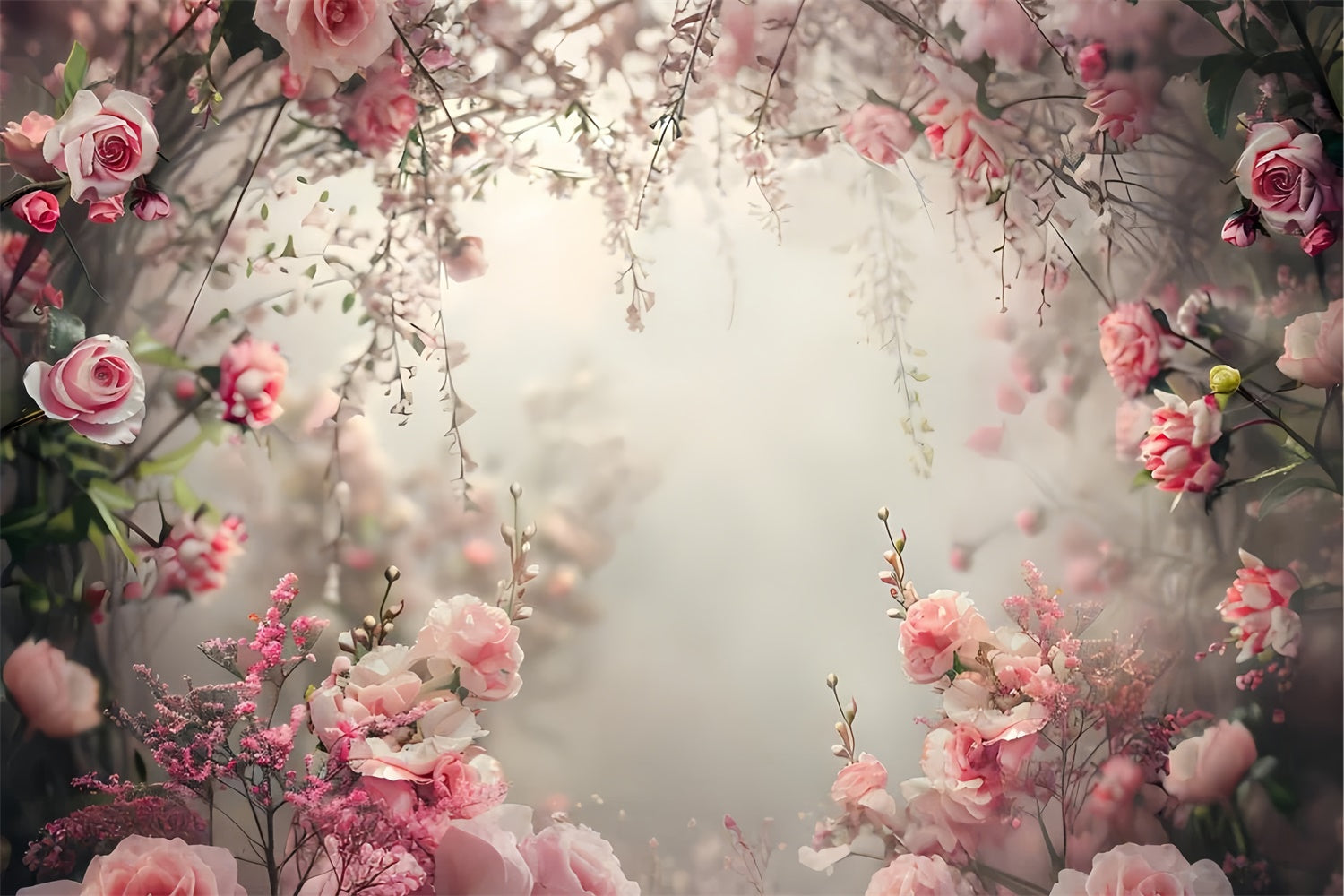 Spring Photography Backdrop Soft Blush Rose Misty Backdrop UK LXX2-50