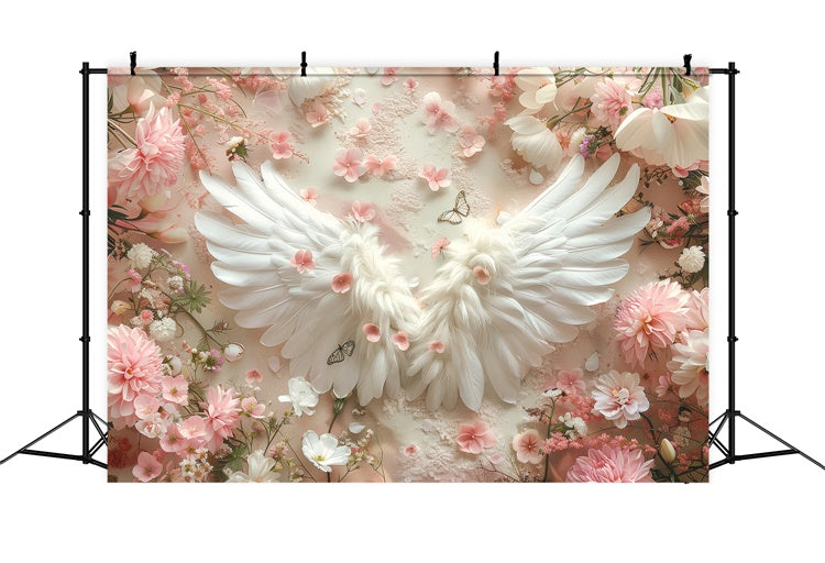 Spring Photo Backdrop Angelic Wings Soft Petals Backdrop UK LXX2-51