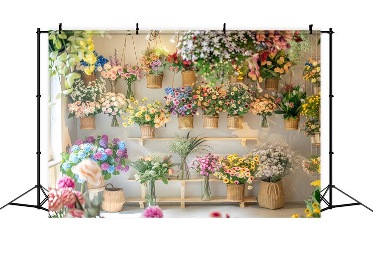 Backdrops For Spring Sunlit Window Floral Display Backdrop UK LXX2-57