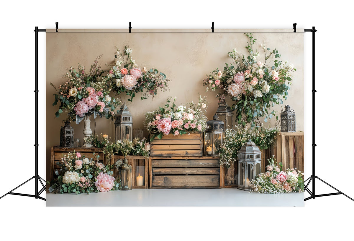 Spring Backdrop Ideas Rustic Charm Wooden Floral Backdrop UK LXX2-59