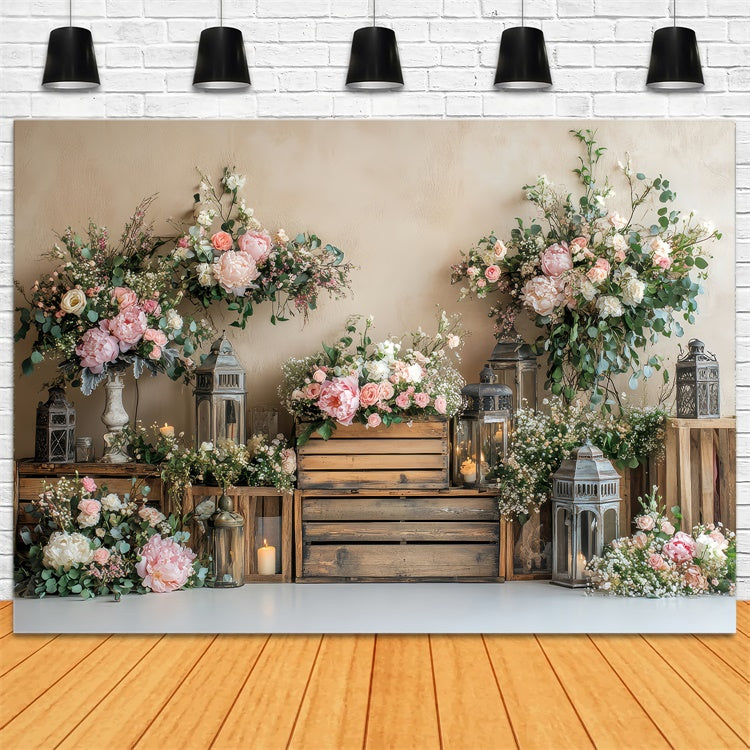 Spring Backdrop Ideas Rustic Charm Wooden Floral Backdrop UK LXX2-59