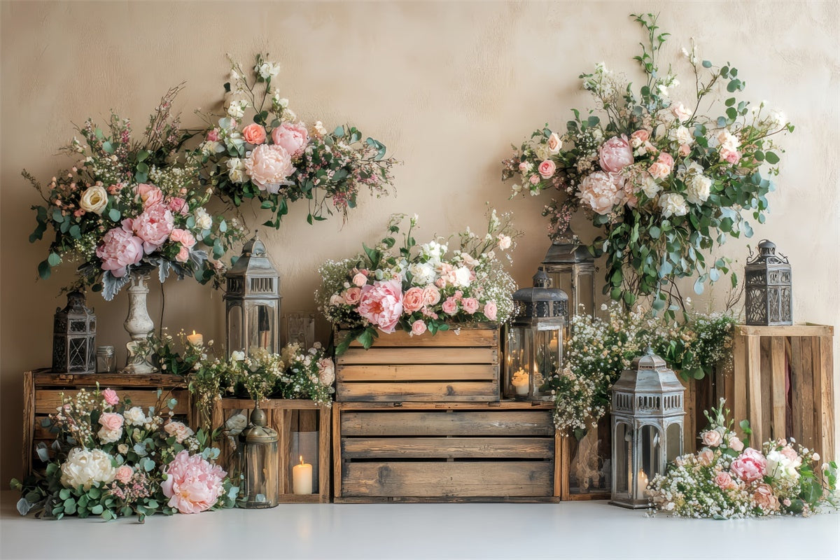 Spring Backdrop Ideas Rustic Charm Wooden Floral Backdrop UK LXX2-59