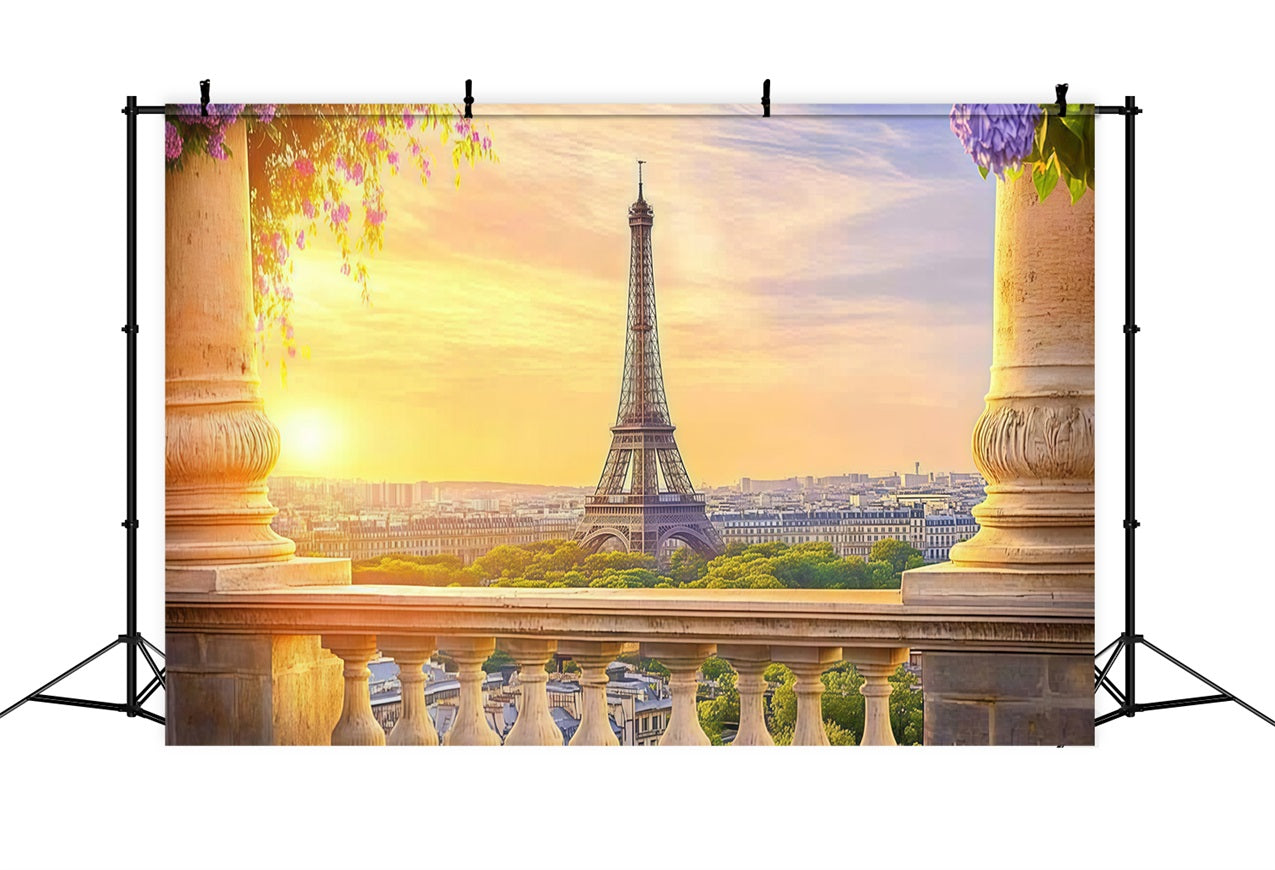 Mothers Day Picture Backdrop Sunset Eiffel Tower Backdrop UK LXX3-52