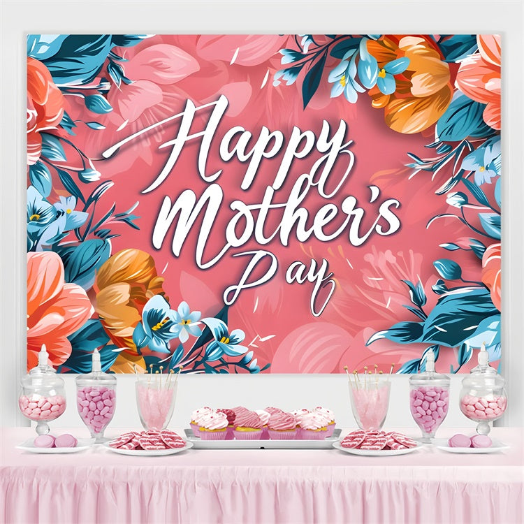 Backdrop For Mothers Day Vibrant Festive Floral Custom Backdrop UK LXX3-55