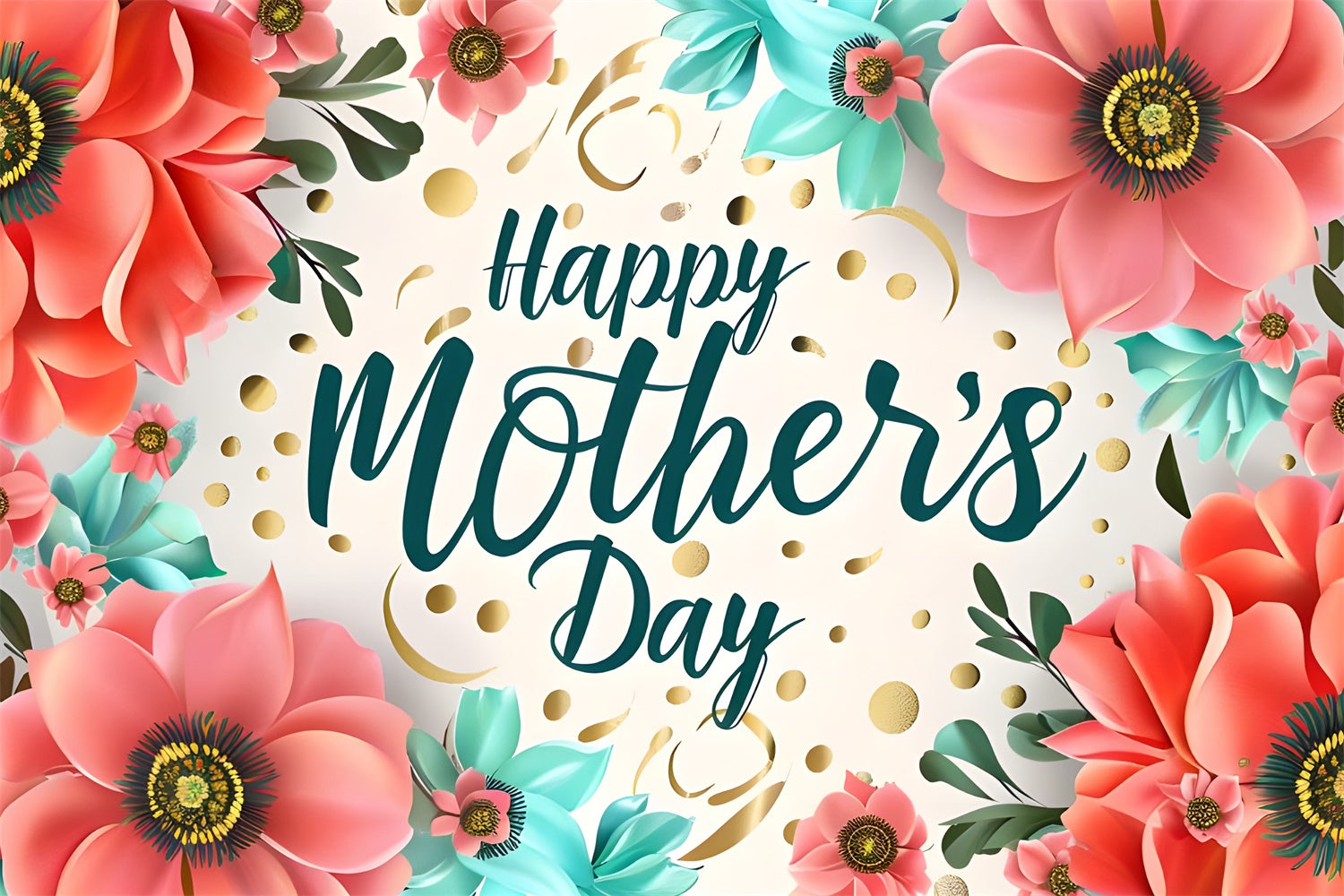Mothers Day Backdrop Chic Floral Confetti Customized Backdrop UK LXX3-57