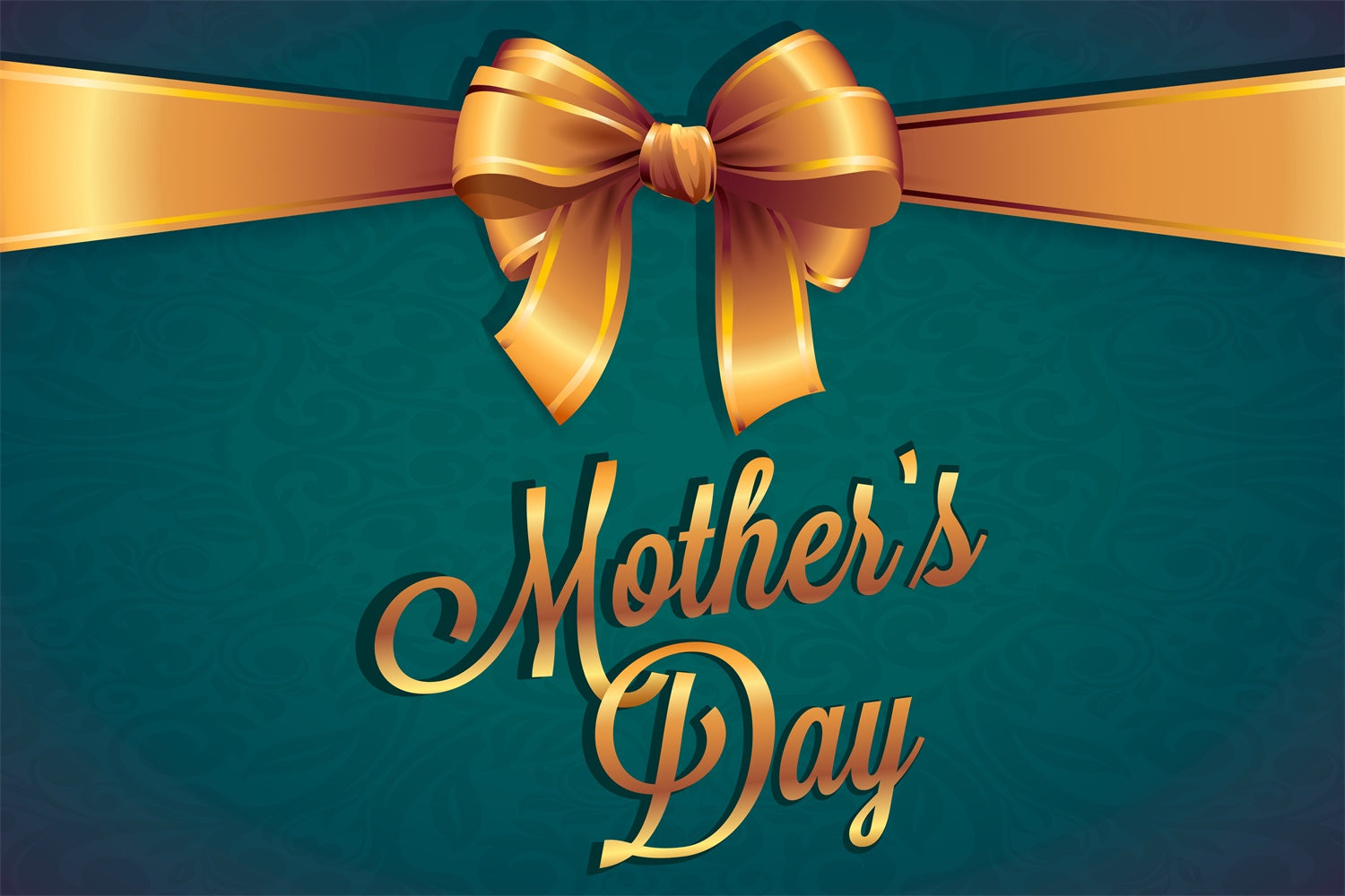 Backdrops For Mother's Day Golden Ribbon Elegant Custom Backdrop UK LXX3-61