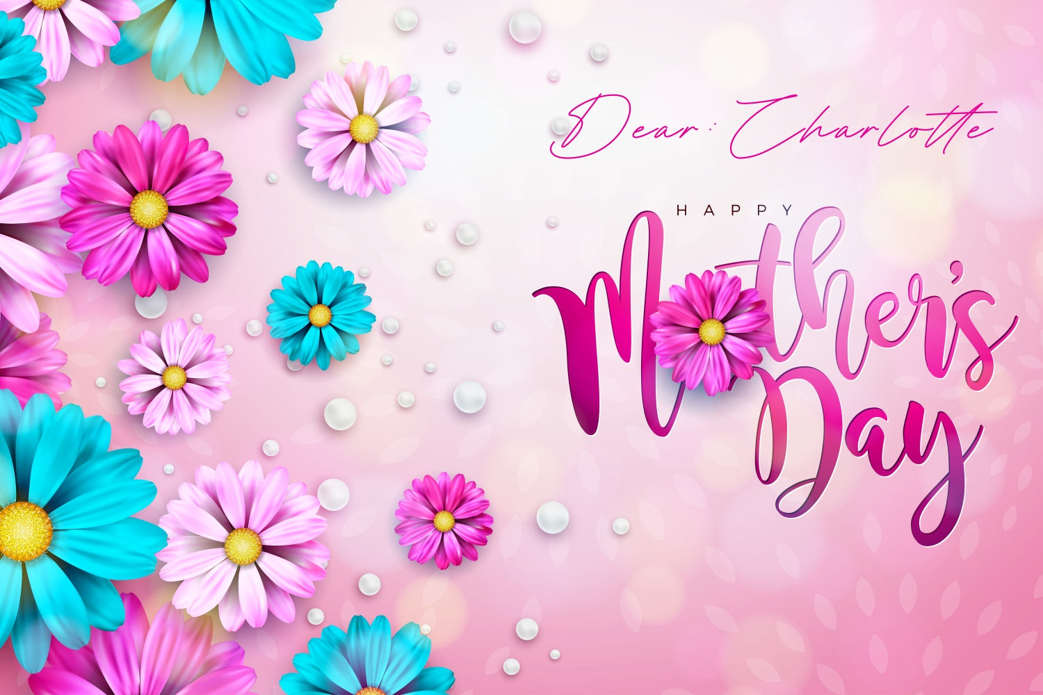 Mothers Day Backdrop Elegant Gradient Floral Custom Backdrop UK LXX3-67