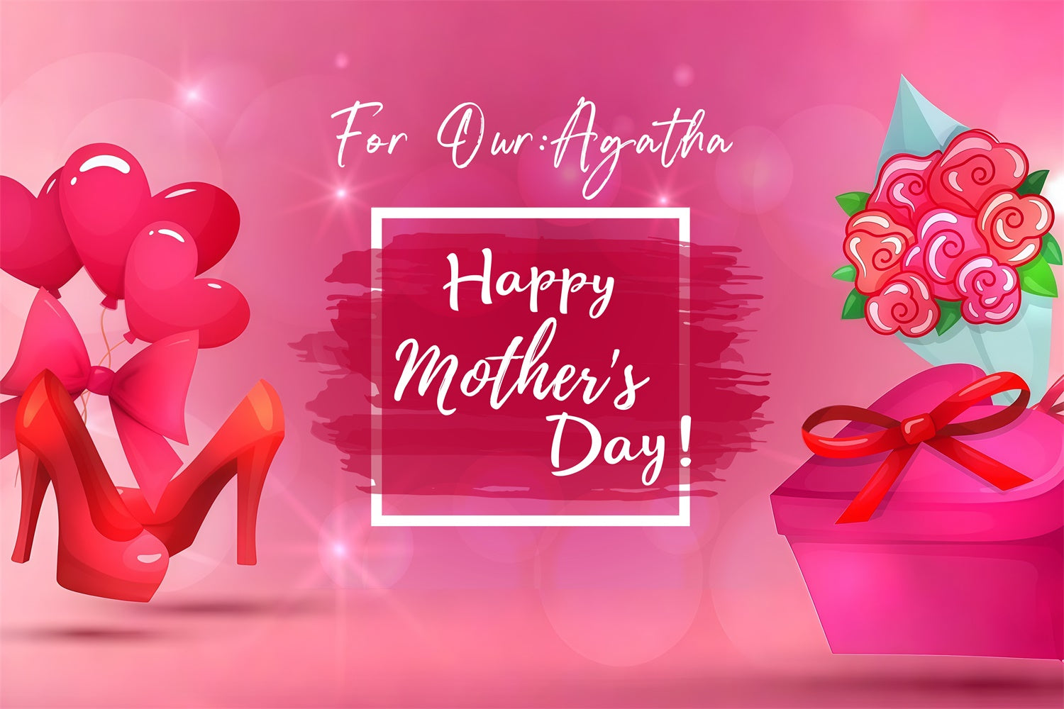Mothers Day Backdrops Glamorous Red Heels Personalized Backdrop UK LXX3-69