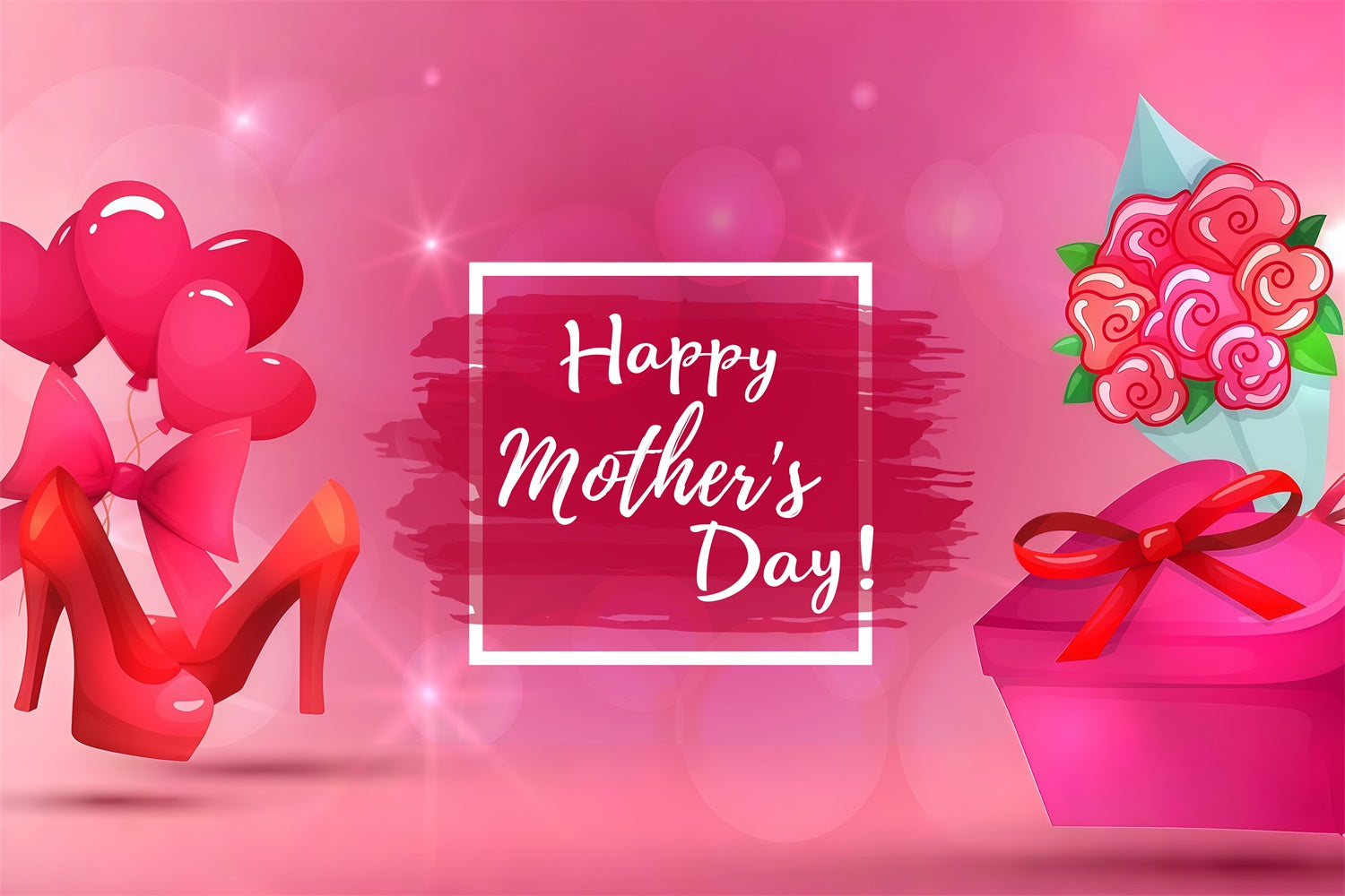 Mothers Day Backdrops Glamorous Red Heels Personalized Backdrop UK LXX3-69