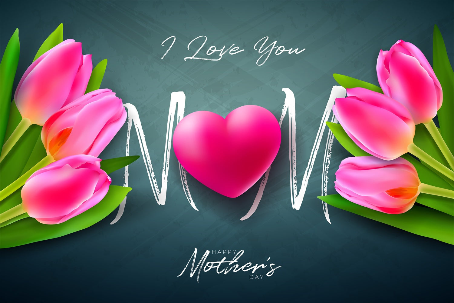 Mother's Day Backdrop Elegant Pink Tulip Customized Backdrop UK LXX3-72