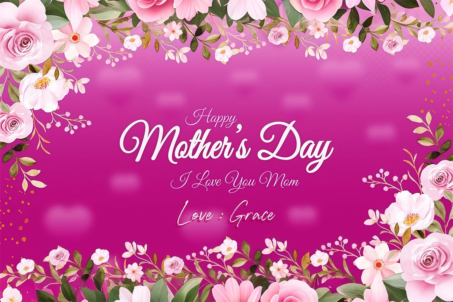 Mothers Day Photo Backdrop Romantic Floral Frame Custom Backdrop UK LXX3-75
