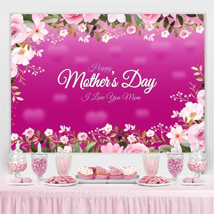 Mothers Day Photo Backdrop Romantic Floral Frame Custom Backdrop UK LXX3-75