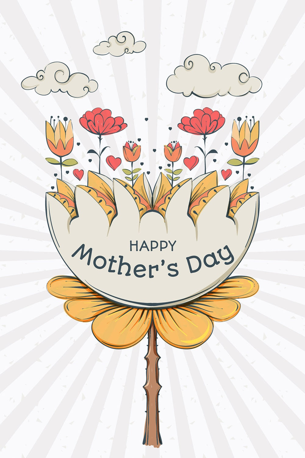 Mother's Day Backdrop Hand-Drawn Floral Personalized Backdrop UK LXX3-77