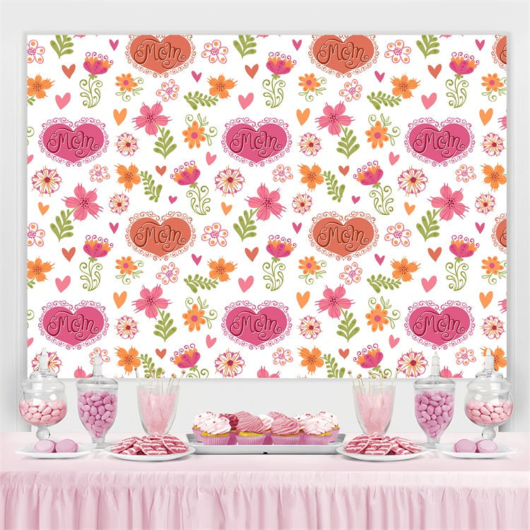 Mothers Day Backdrops Cute Heart Blossom Personalized Backdrop UK LXX3-78
