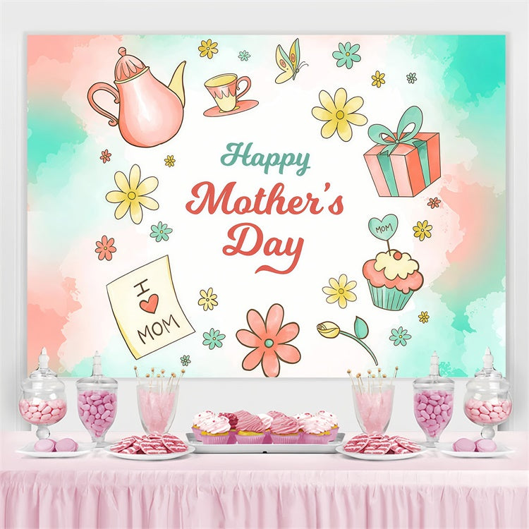 Backdrop For Mothers Day Graceful Gift Flower Custom Backdrop UK LXX3-79