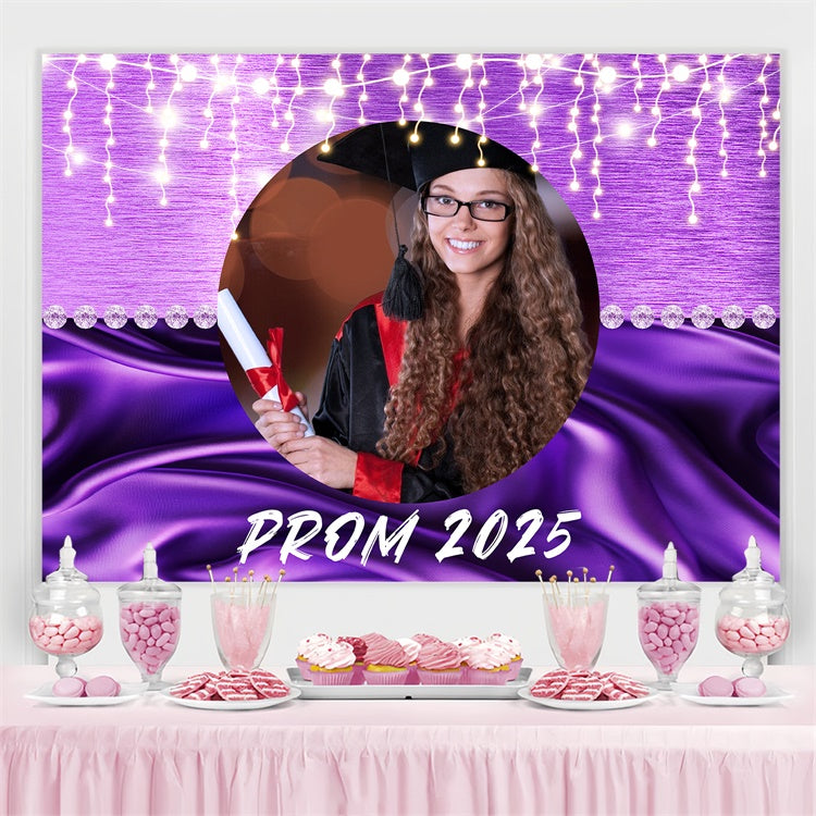 Prom Backdrop Sparkling Lights Purple Graduation Party Backdrop UK LXX4-168