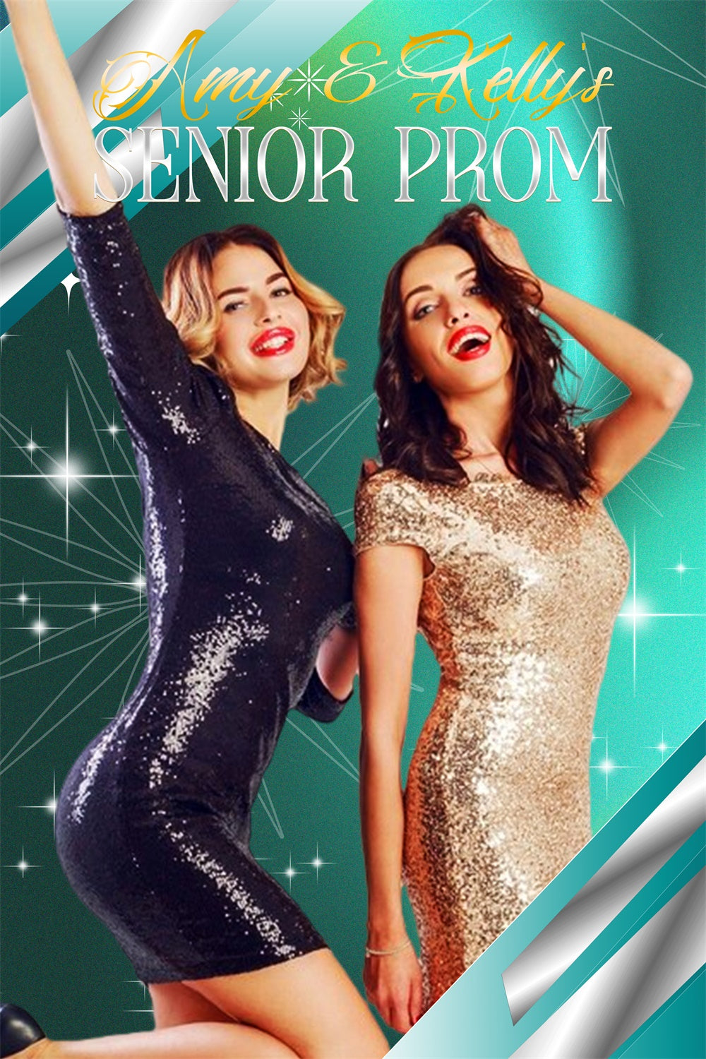 Prom Photo Backdrop Glamorous Green Graduation Party Backdrop UK LXX4-174