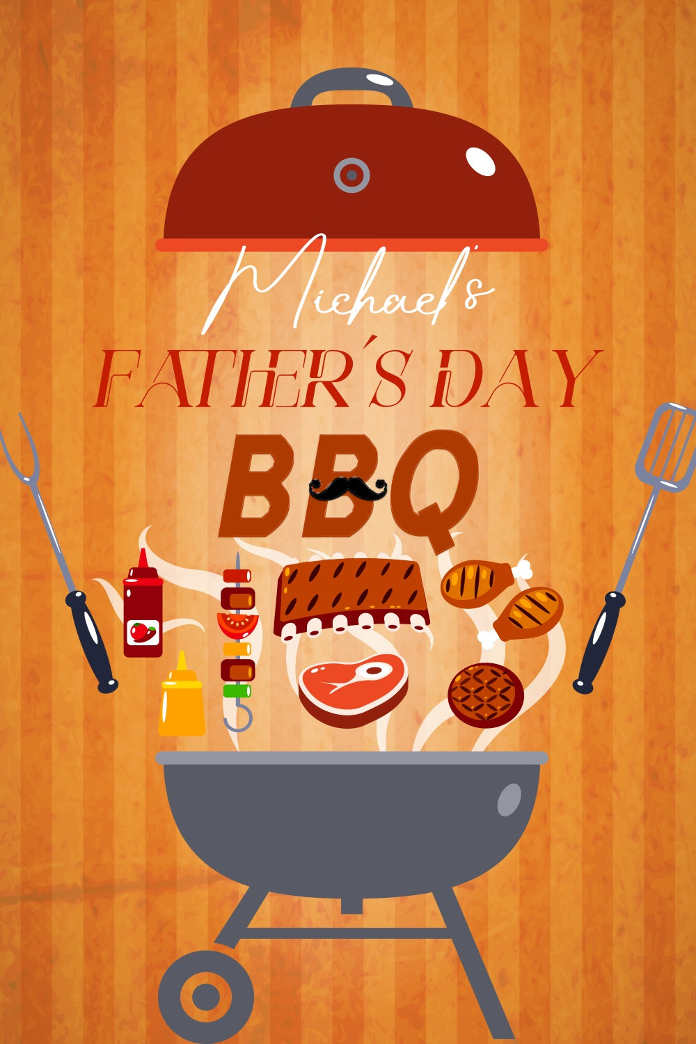 Father's Day Backdrop Ideas Playful BBQ Party Customized Backdrop UK LXX5-10