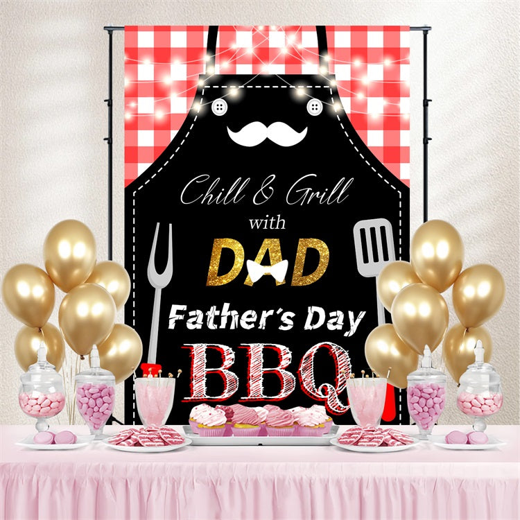 Fathers Day Photo Backdrop Apron Tools BBQ Personalised Backdrop UK LXX5-11